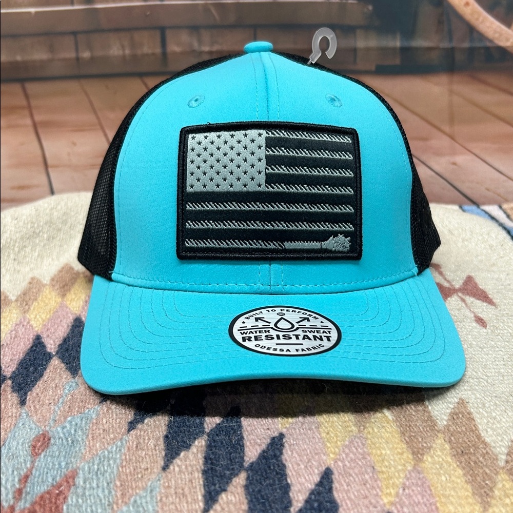 Hooey Liberty Roper Turquoise and Black Trucker Cap